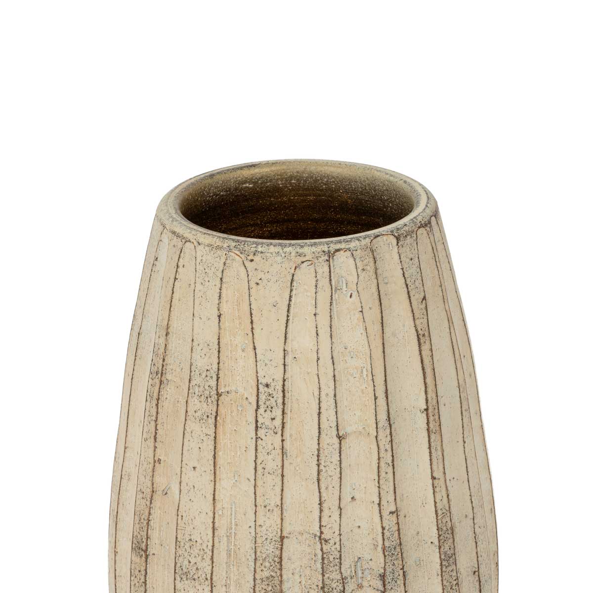 Jarra de cerâmica choupo riscada cinza 30cm