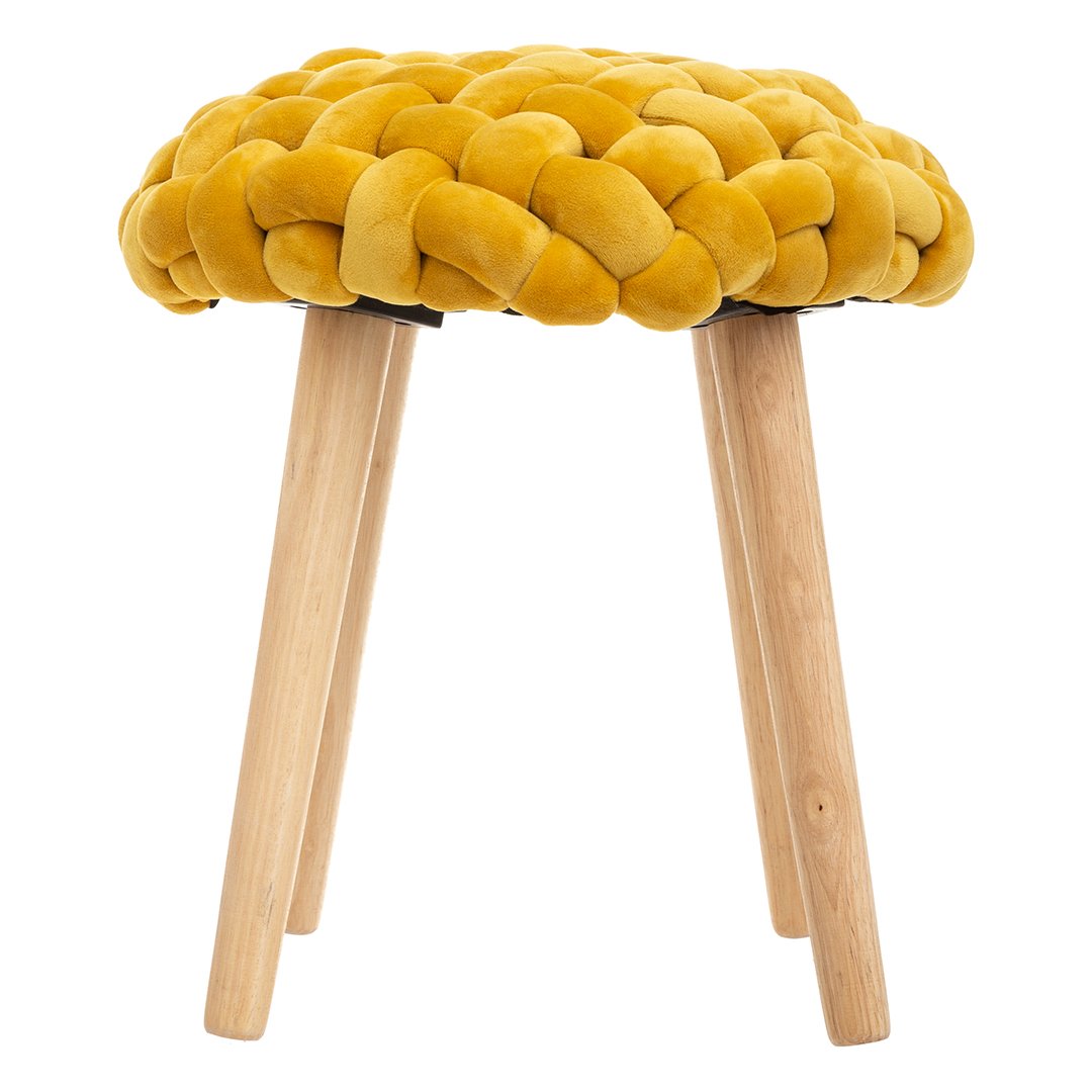 Tamborete tricot ocre