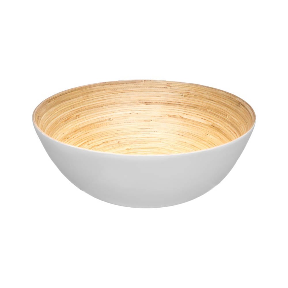 Taca branca em bambu 25cm