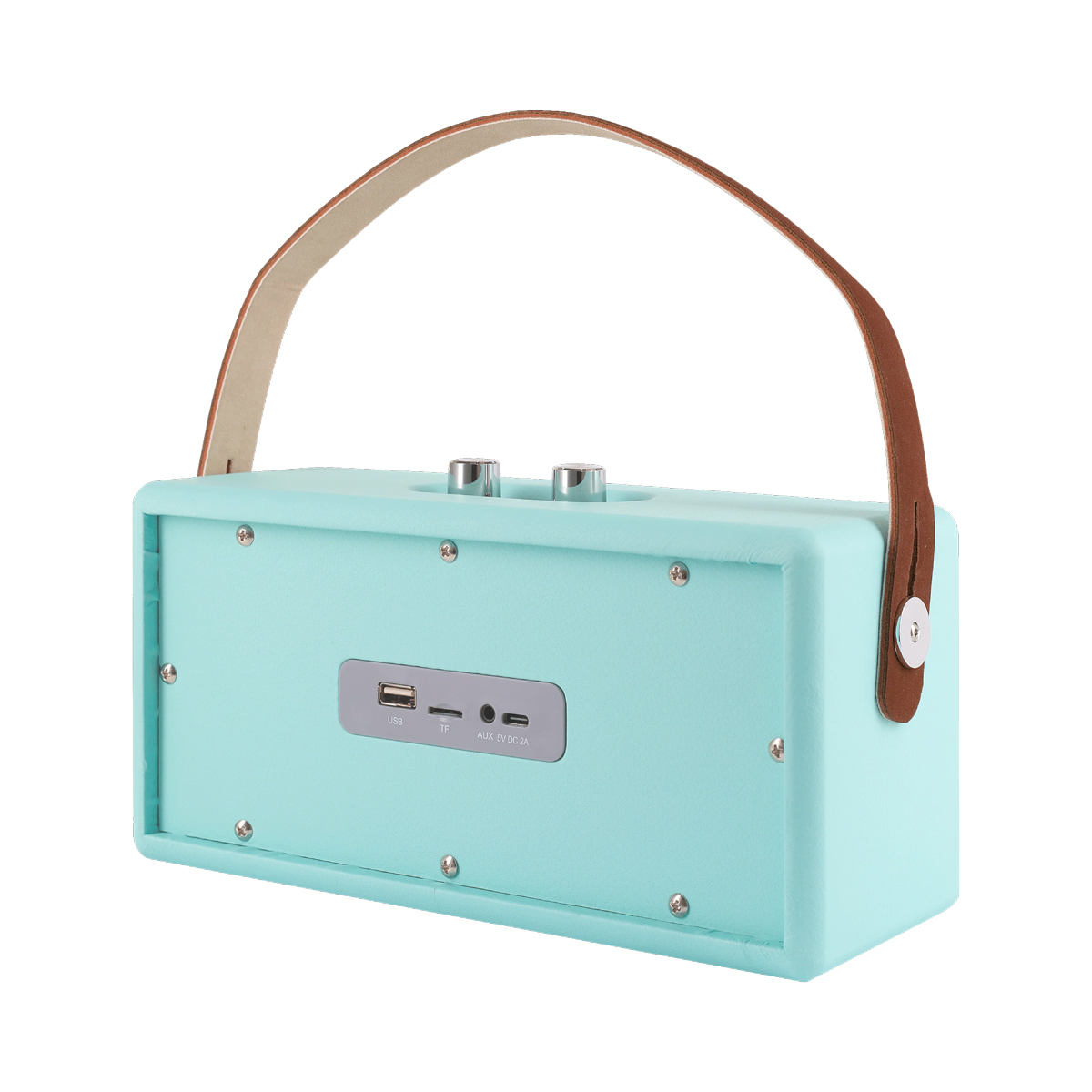Coluna Port&aacute;til Retro Verde Menta Bluetooth Vintage Cuisine