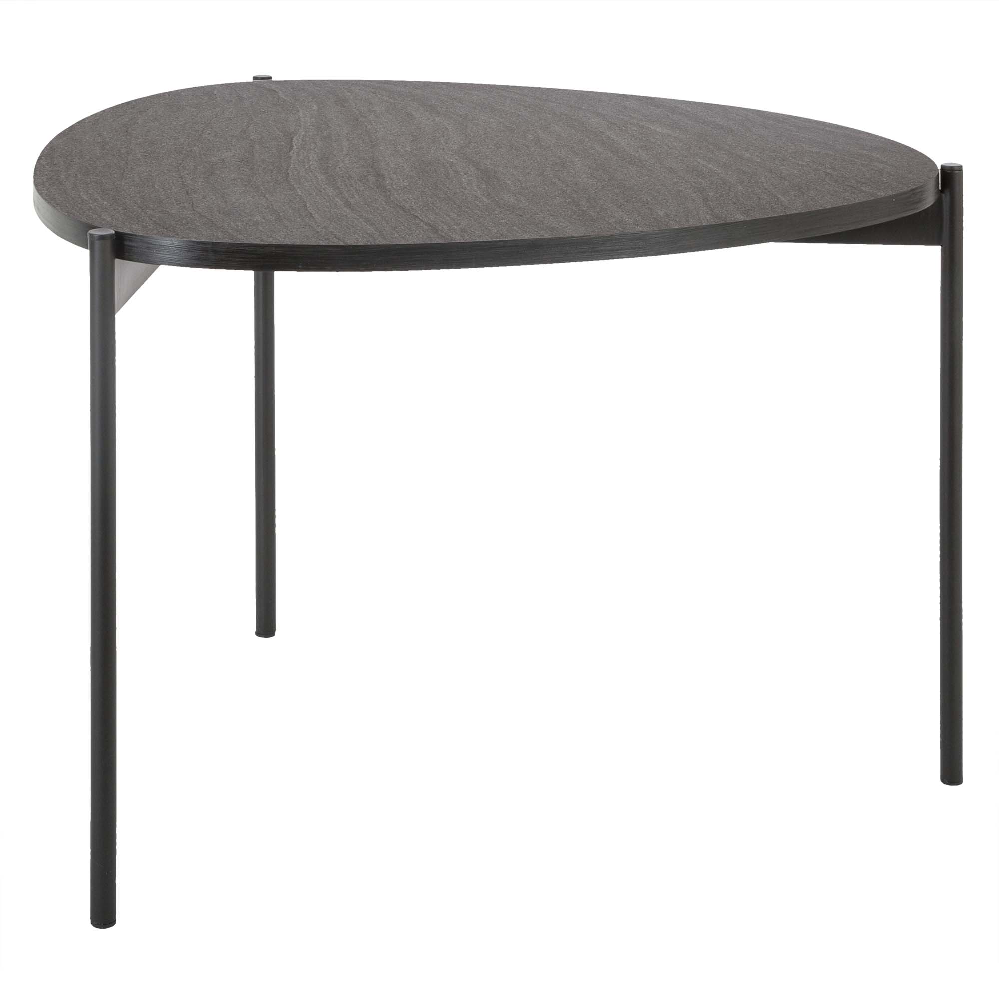 Mesa De Apoio Cinza Escuro E Metal Stone