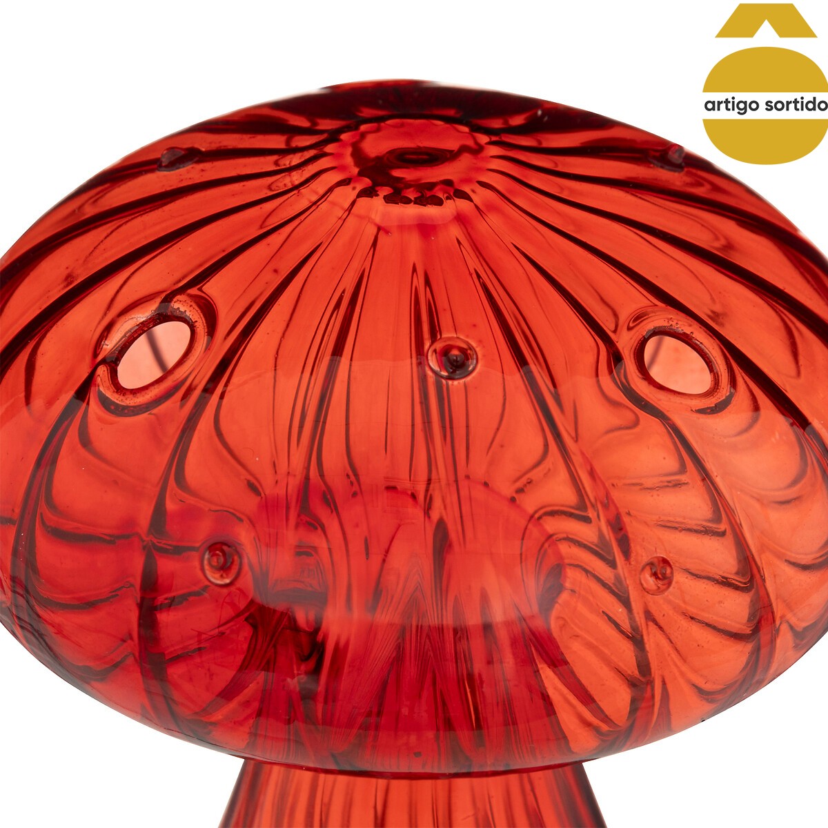 Jarra cogumelo em vidro 12cm