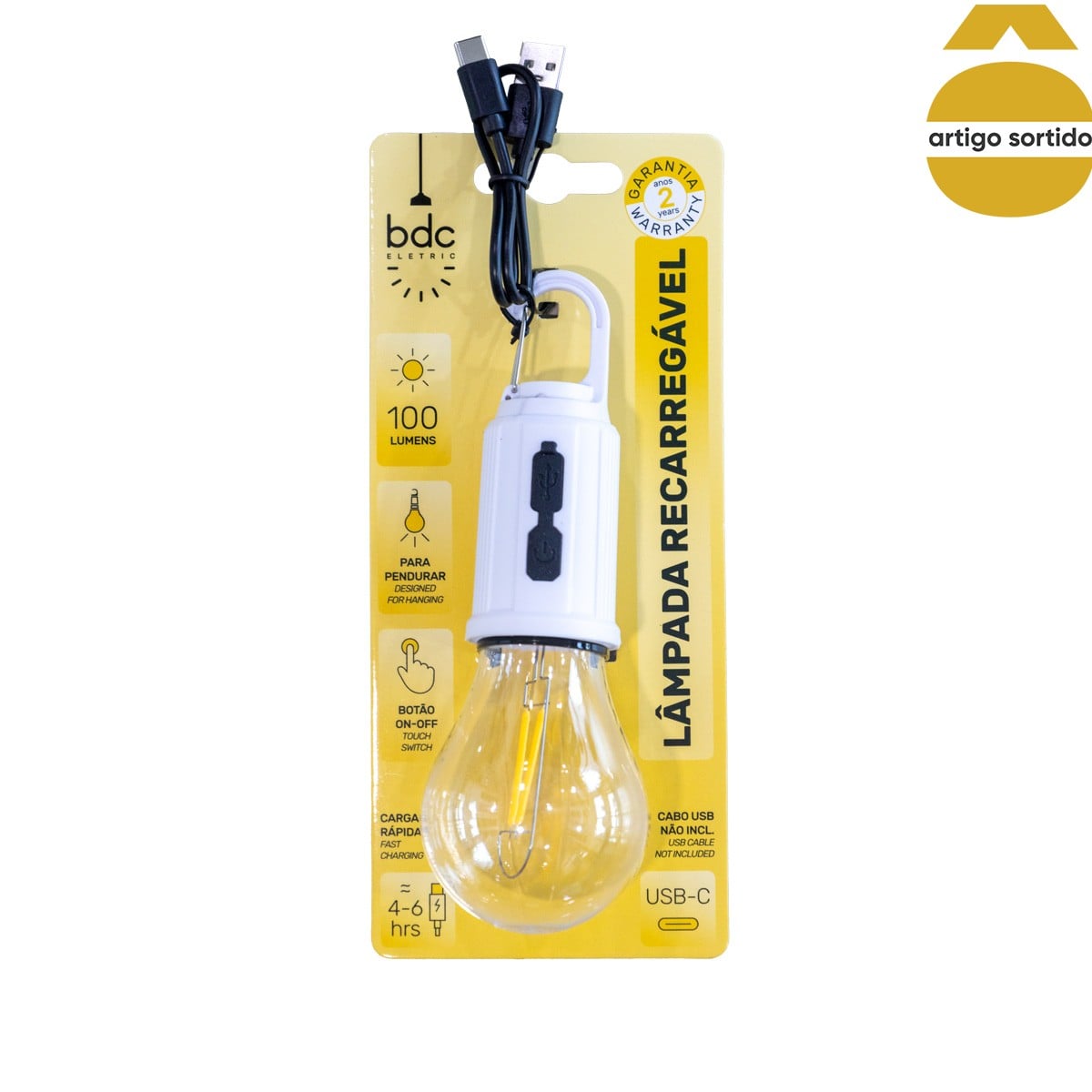 L&acirc;mpada de Exterior Recarreg&aacute;vel USB