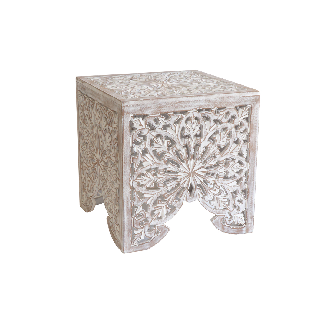 Mesa De Apoio Carving Vintage 40X40X40cm