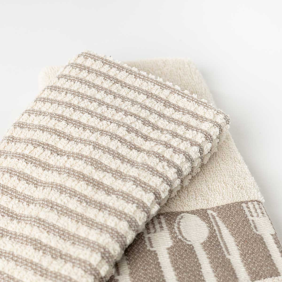 Conjunto De 2 Panos De Cozinha Bio Branco Em Algodão