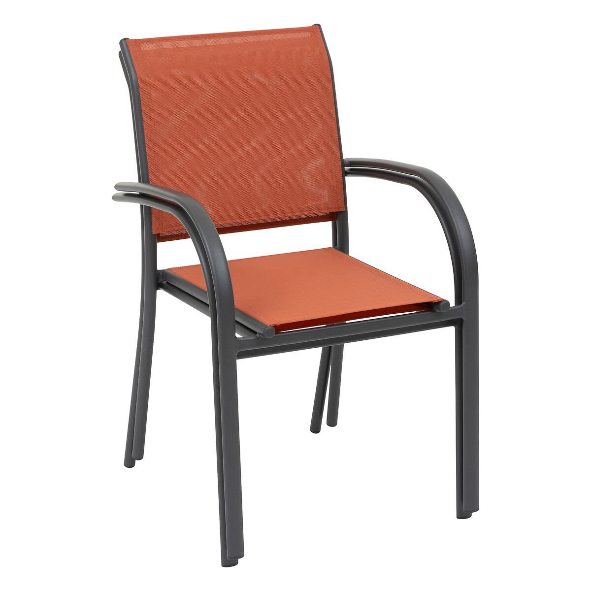 Cadeira empilhável PIAZZA laranja em alumínio