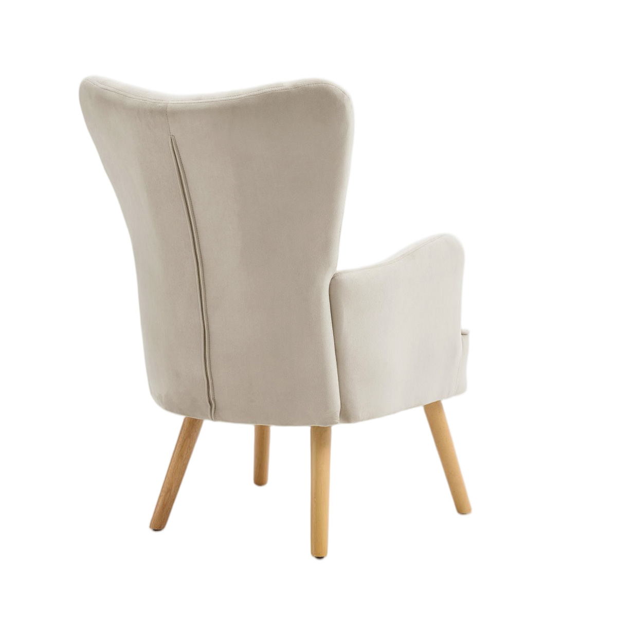Poltrona DIANA taupe em veludo e madeira