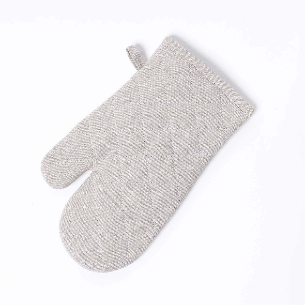 Luva de cozinha com frase taupe