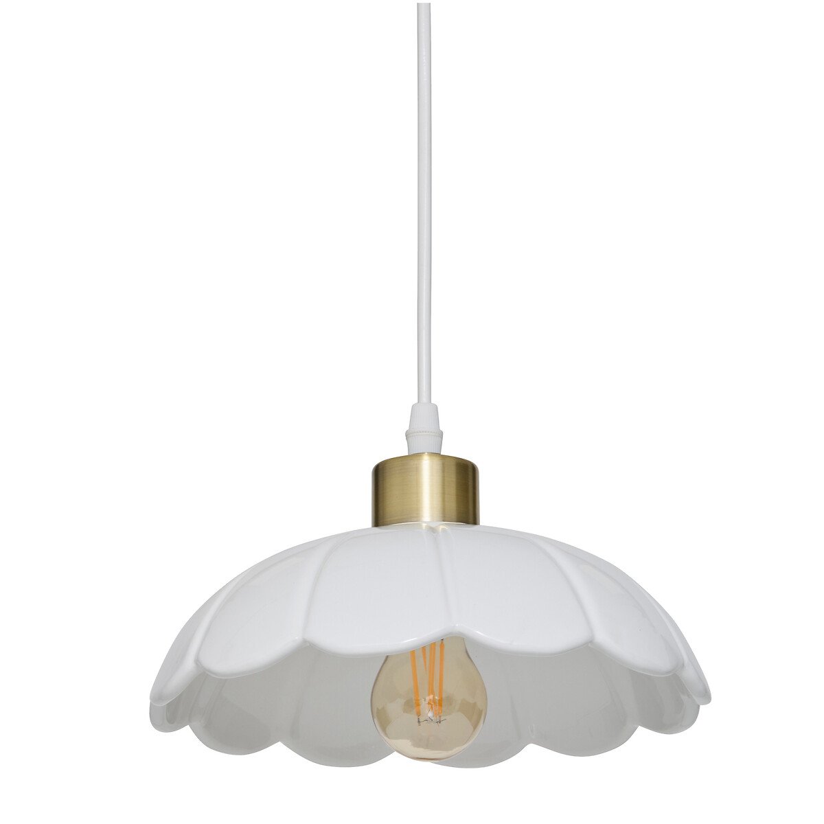 Candeeiro de teto BRUNA branco em cer&acirc;mica 23cm