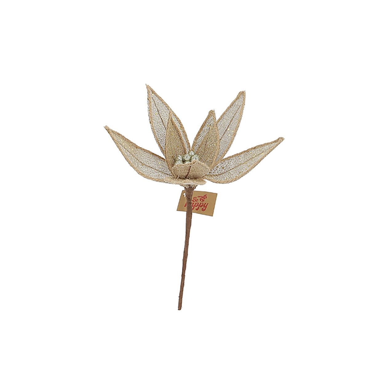 Flor POINSETTIA Dourada 25cm,  Flor POINSETTIA Dourada 25cm