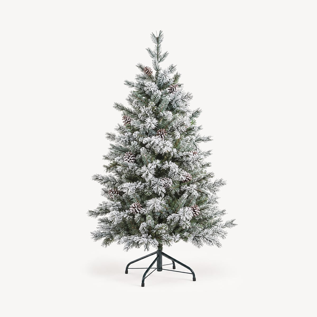 &Aacute;rvore de natal YUKON verde efeito neve com pinhas 150cm