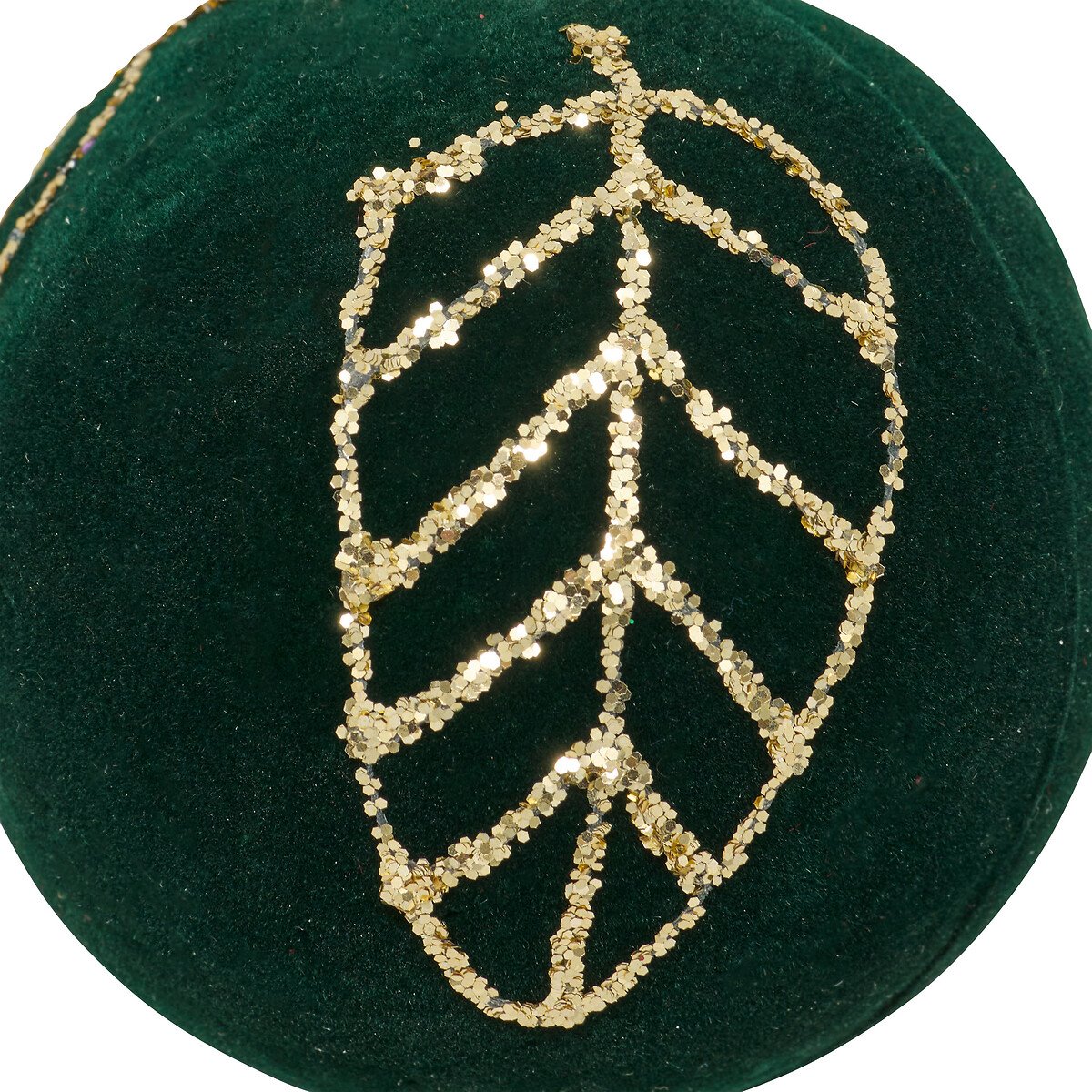 Bola de natal com folhas douradas 8cm