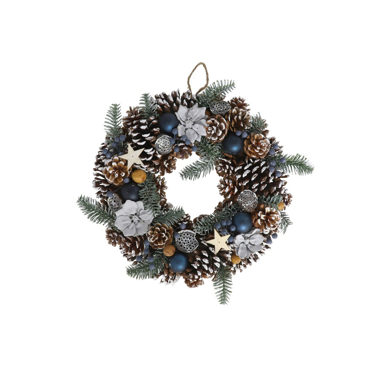 Coroa com pinha SNOWY 30cm