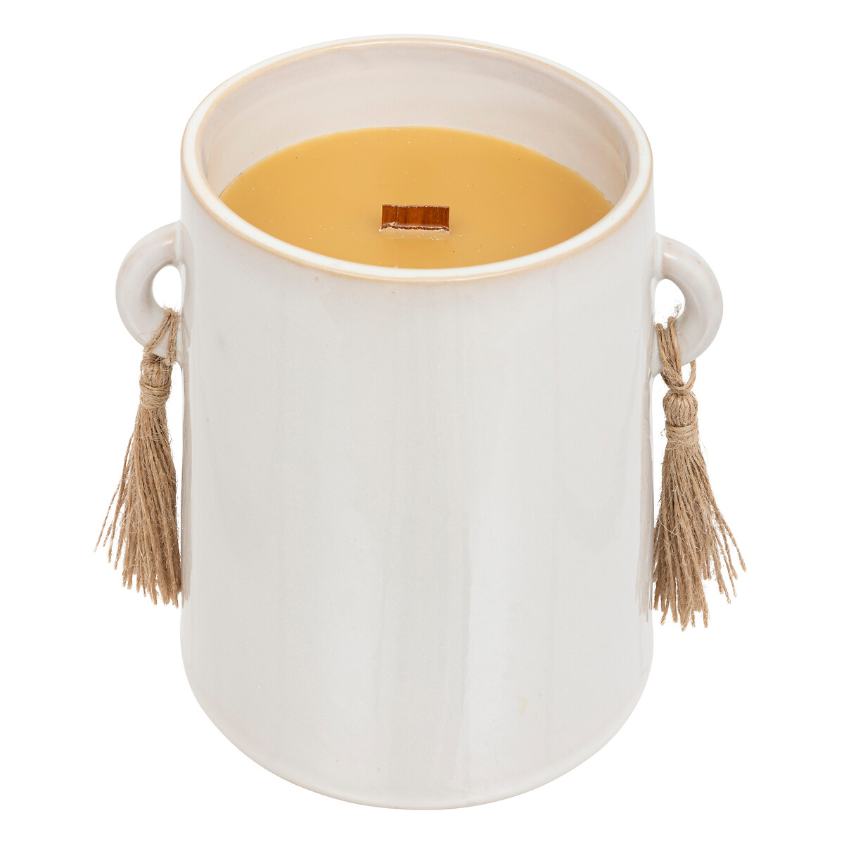 Vela perfumada madeira de oud com casti&ccedil;al de cer&acirc;mica