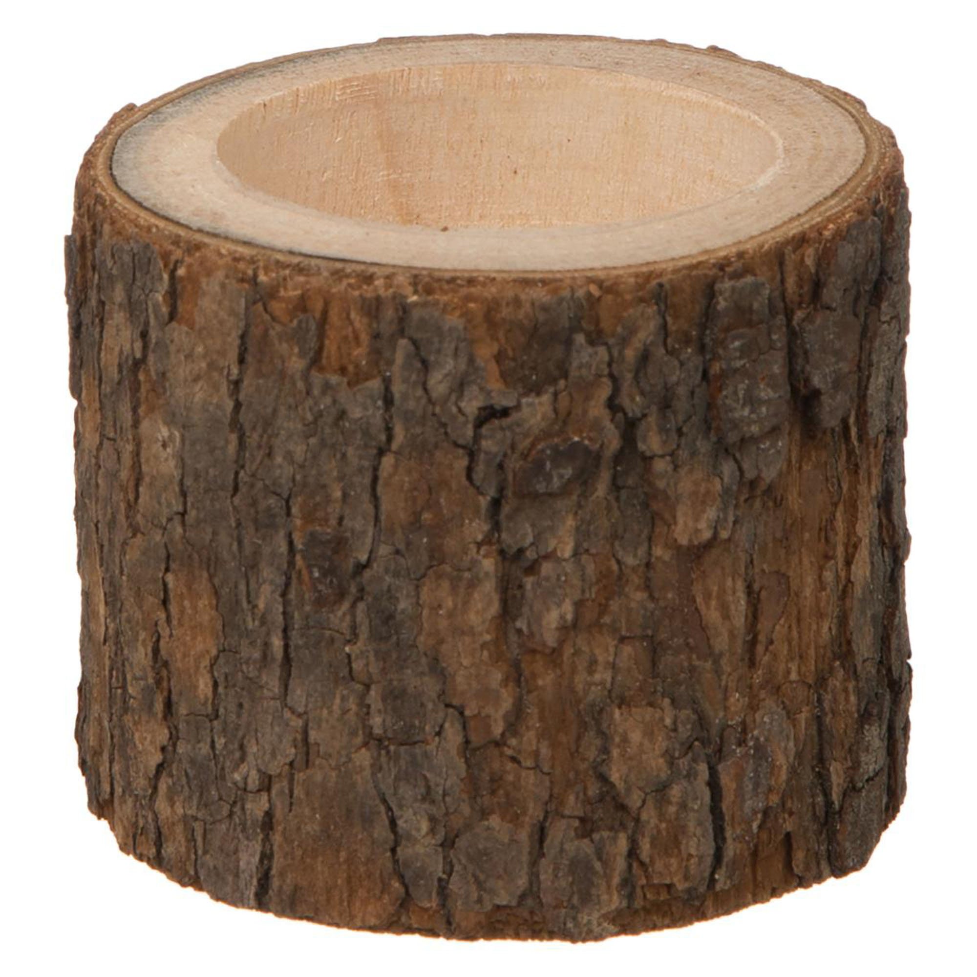 Castiçal tronco de madeira,  Castiçal tronco de madeira