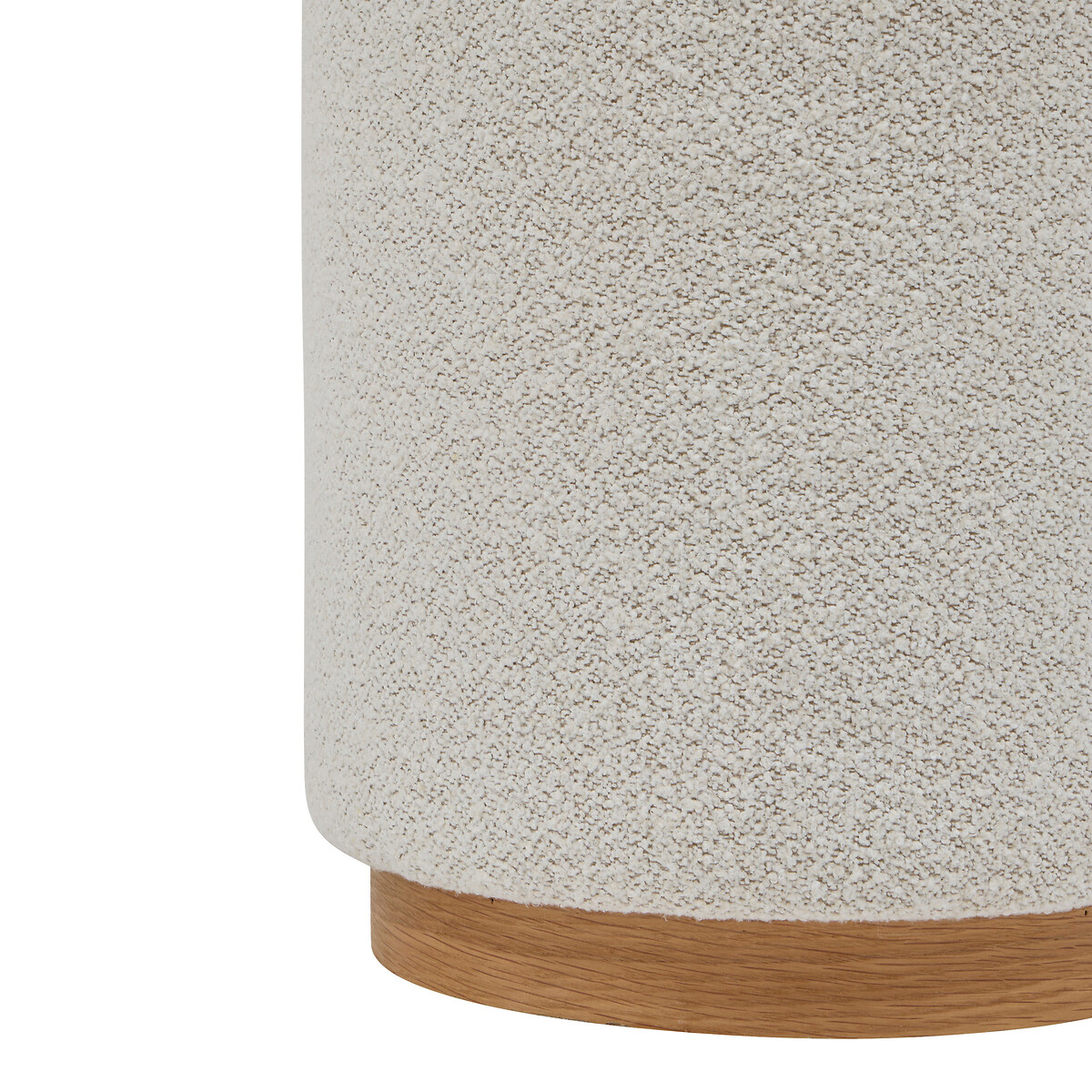 Pufe NESKY branco em boucl&eacute; D41x45cm