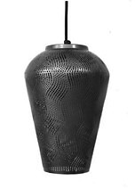 Candeeiro de teto calio preto metal 20cm