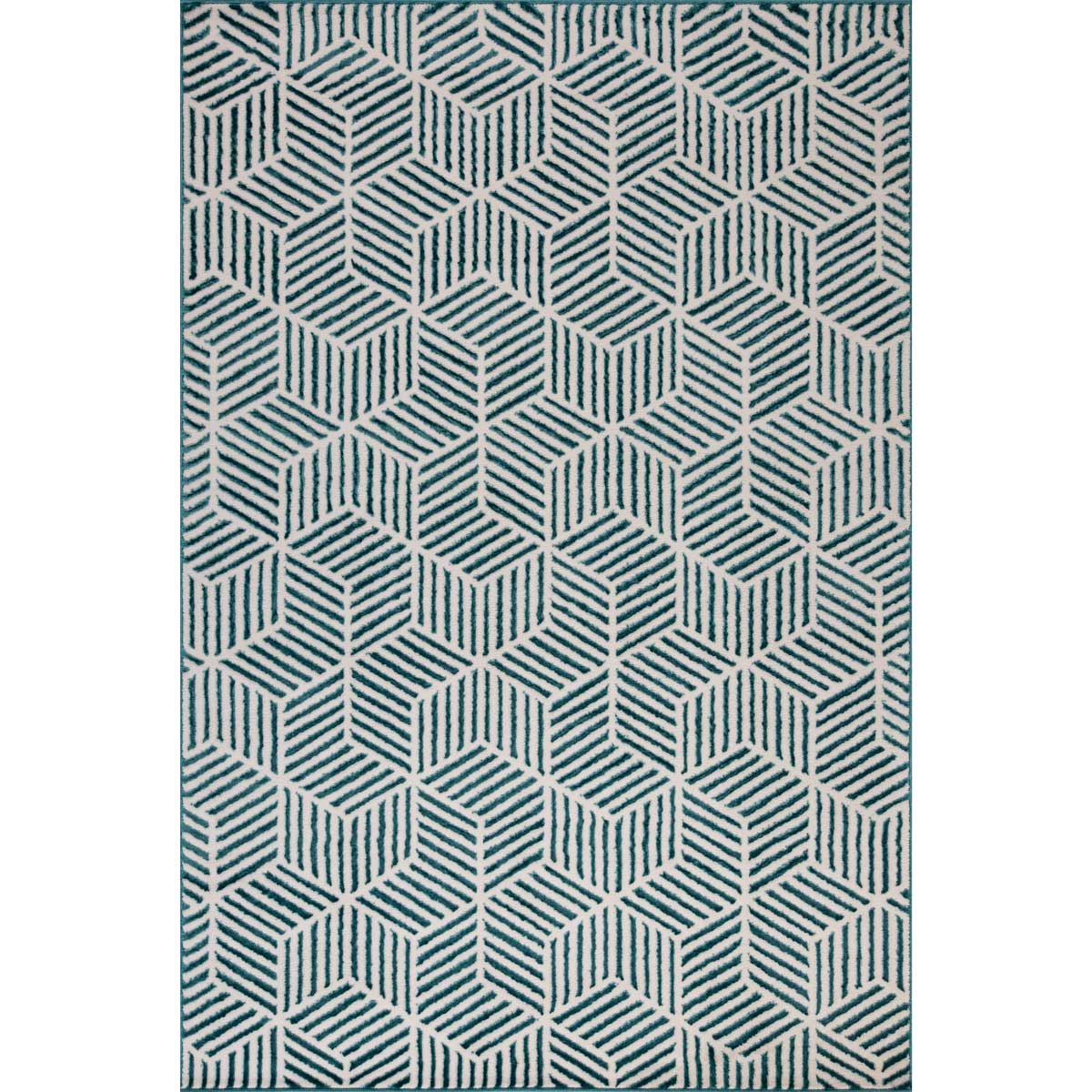 Tapete ZAHA geom&eacute;trico azul 80x150cm