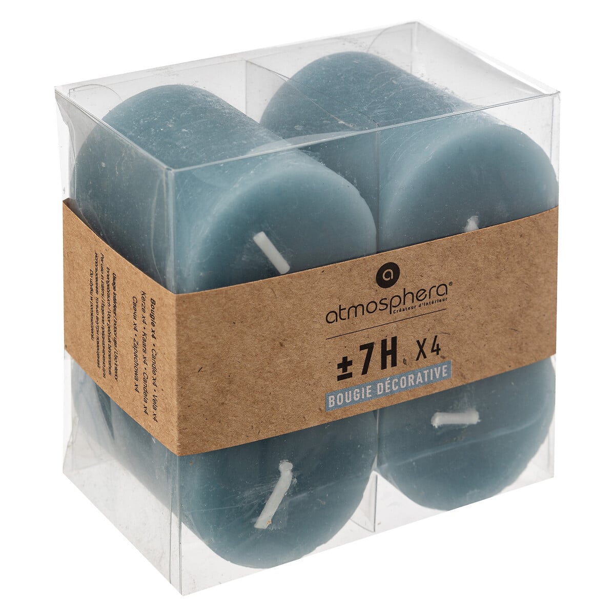 Conjunto de 4 velas votivas OLIA azul orage 4,5cm