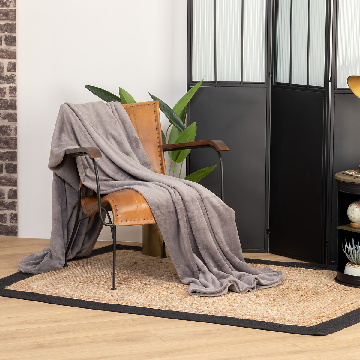 Manta microfibra cinza 180x230cm