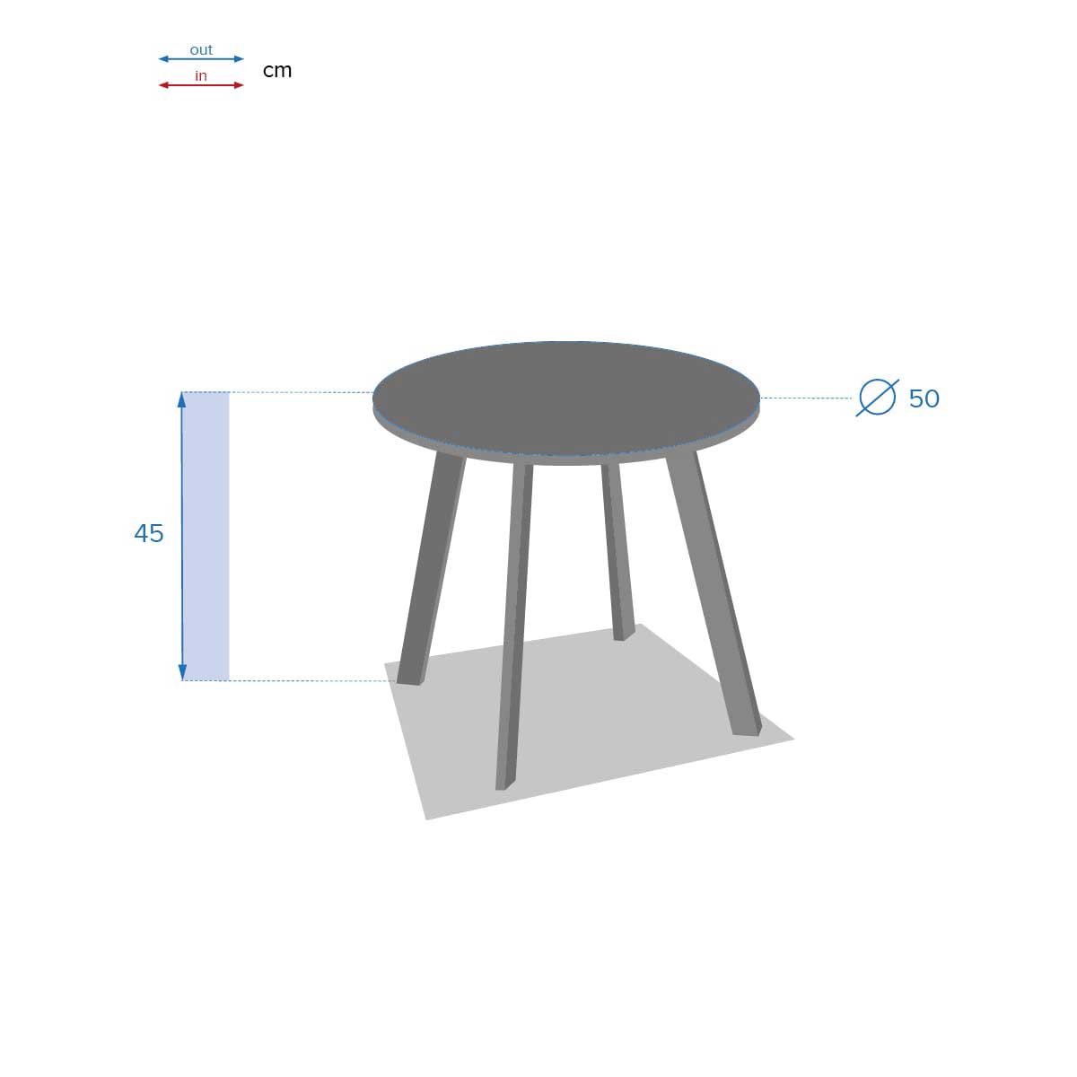 Mesa de apoio SAONA cinza graphite 50cm