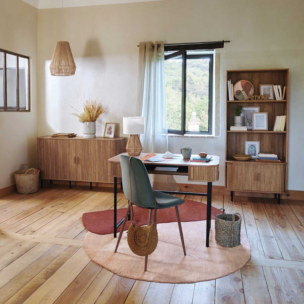 Candeeiro de mesa bege LILA,  Candeeiro de mesa bege LILA