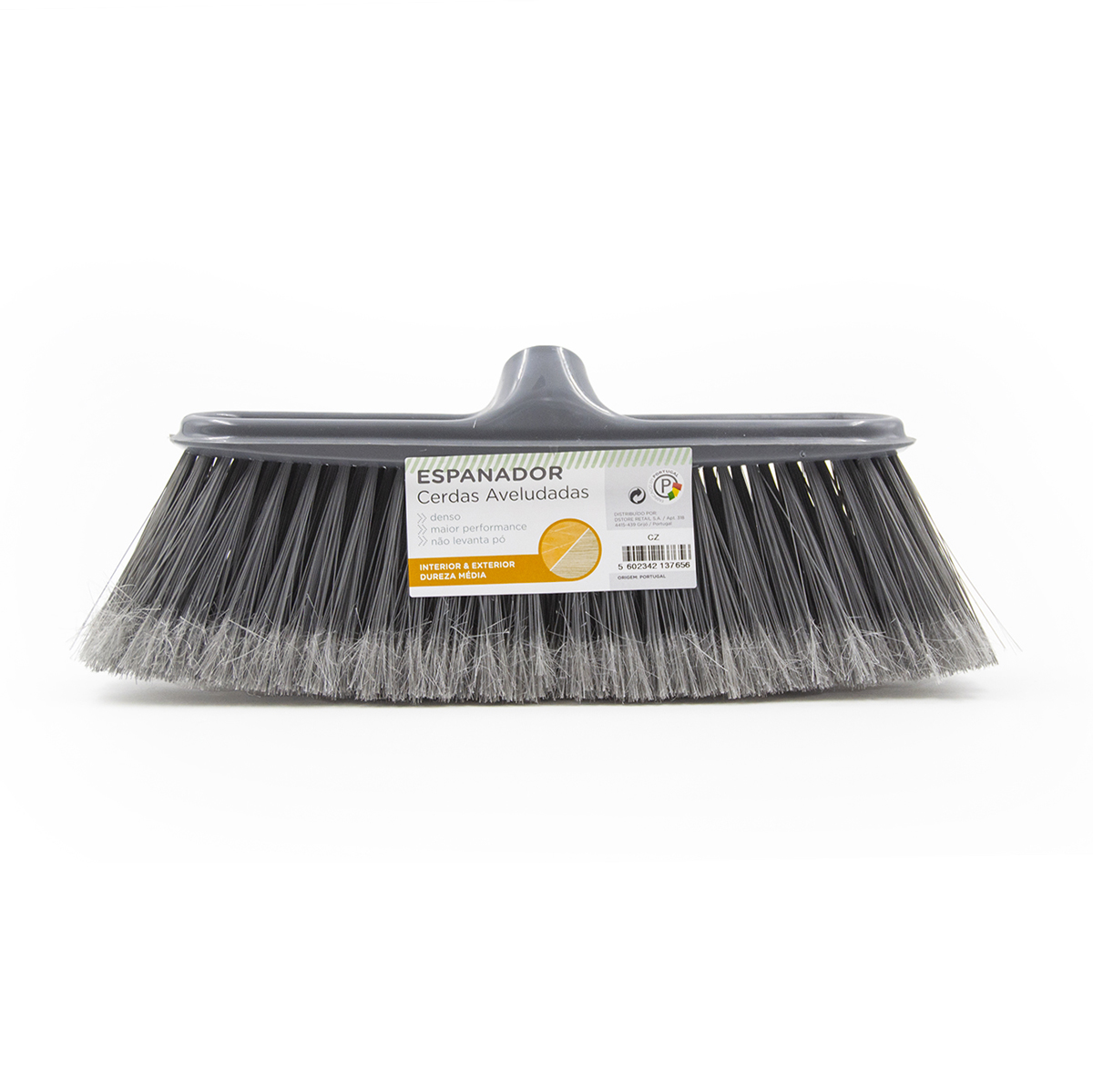 Espanador curvo cerdas aveludadas cinza