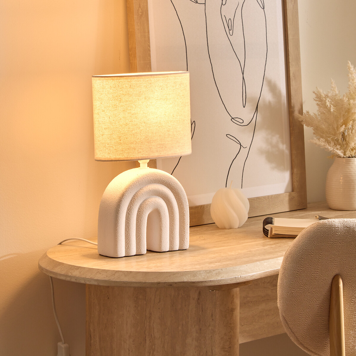 Candeeiro de mesa GABIN em cer&acirc;mica 32cm