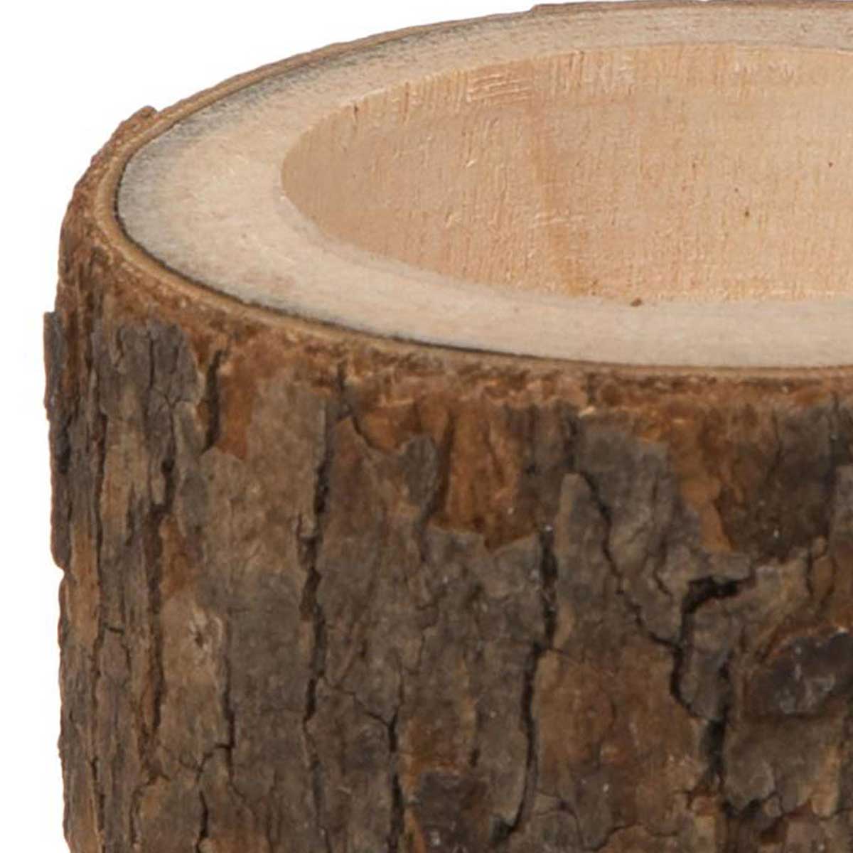 Castiçal tronco de madeira,  Castiçal tronco de madeira