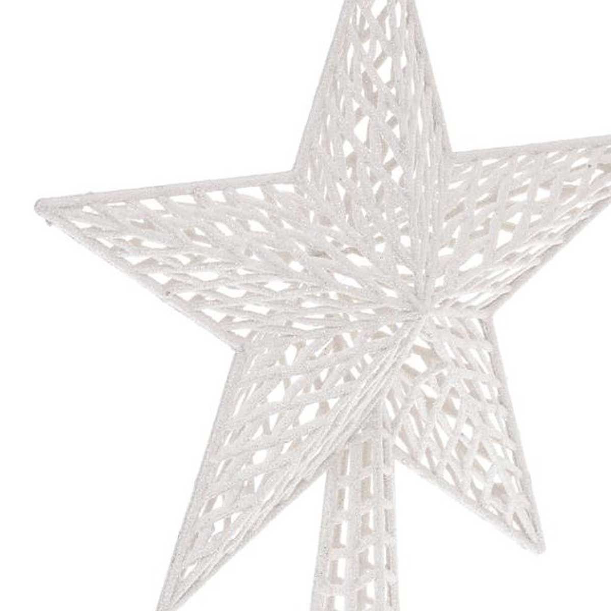 Estrela branca para topo de &aacute;rvore 38cm