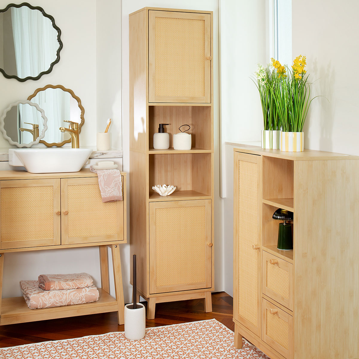 Arm&aacute;rio de arruma&ccedil;&atilde;o wc CANE castanho 95cm