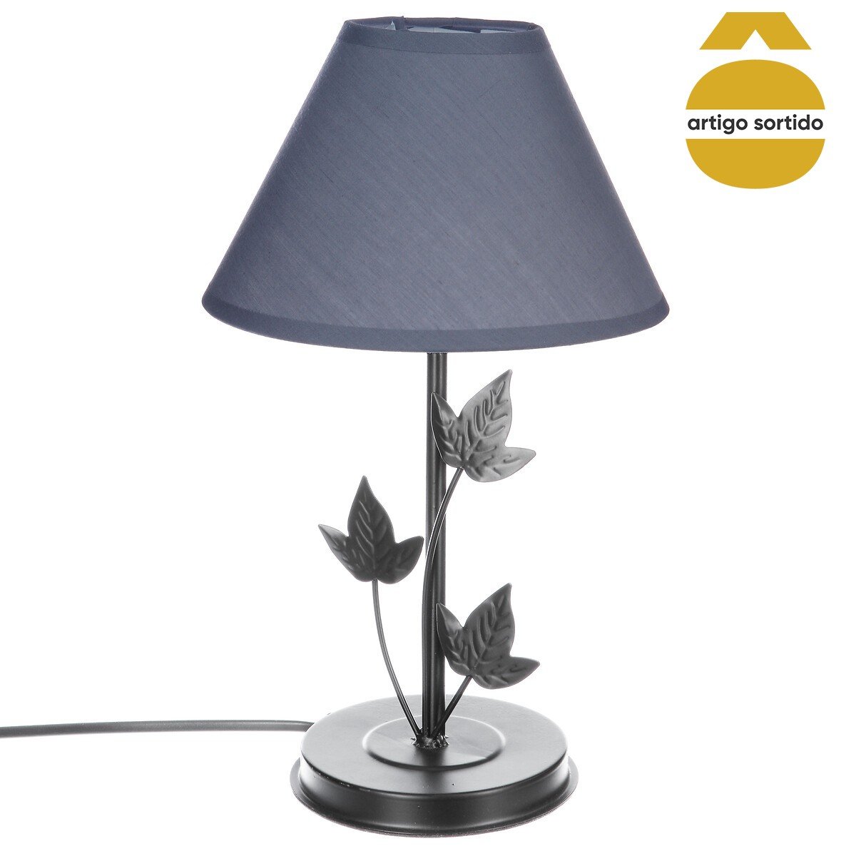 Candeeiro de mesa com decora&ccedil;&atilde;o folhas