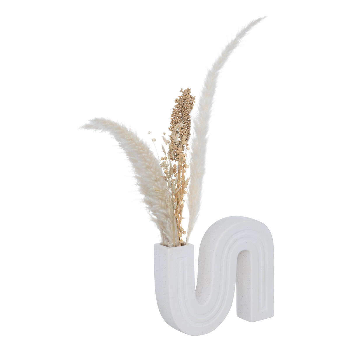 Jarra OLME estriada branca em cerâmica