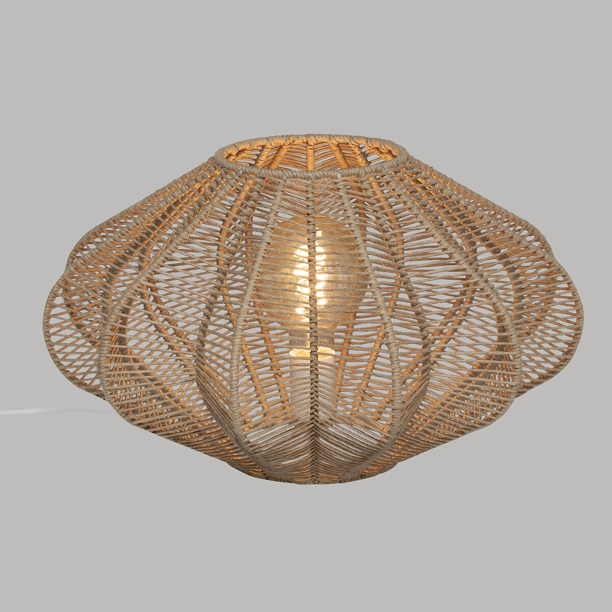 Candeeiro de mesa TERY bege em metal e papel