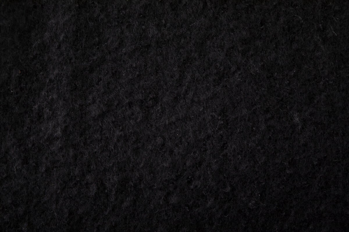 Manta MOHAIR preta com franjas