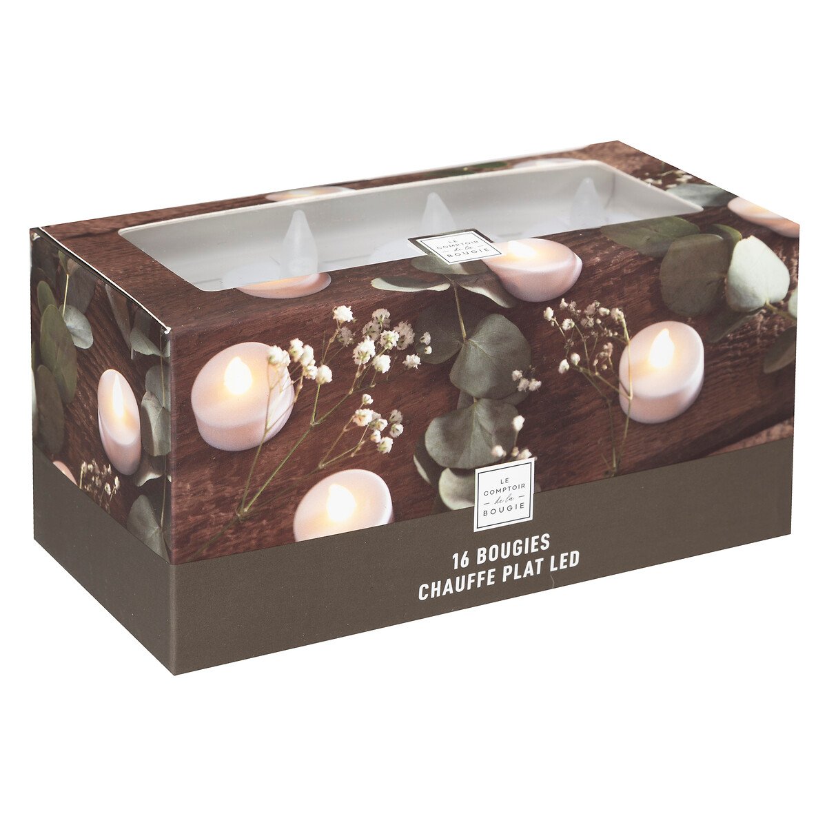 Conjunto de 16 velas brancas tealight led