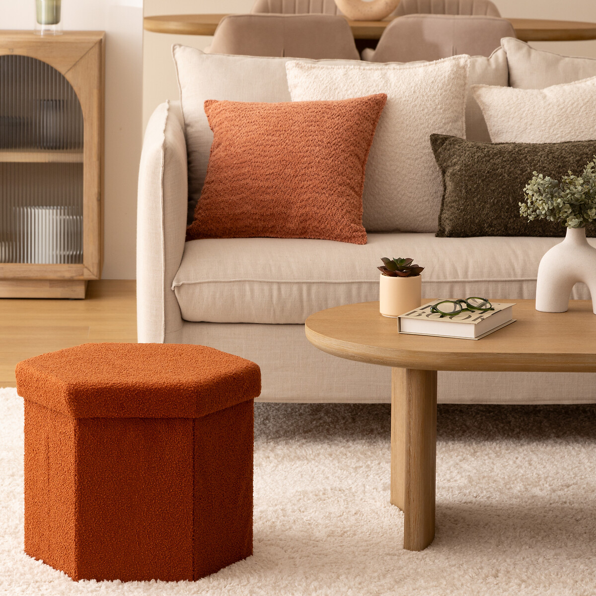 Pufe hexaonal JAIKO terracota