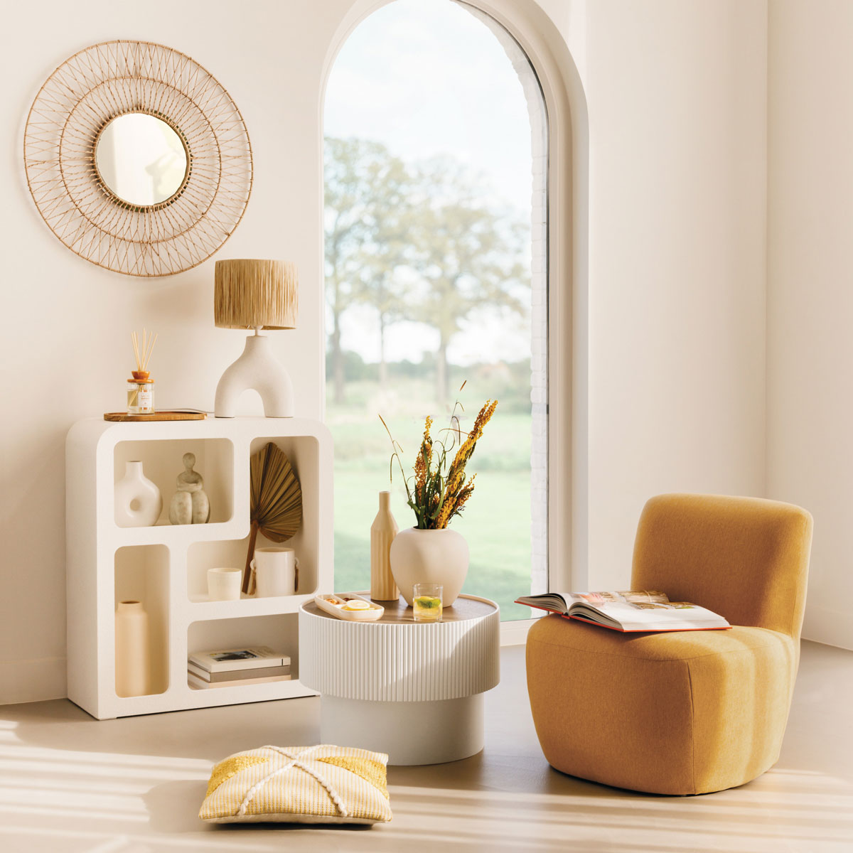 Mesa de centro ENOLA branca 38x55cm