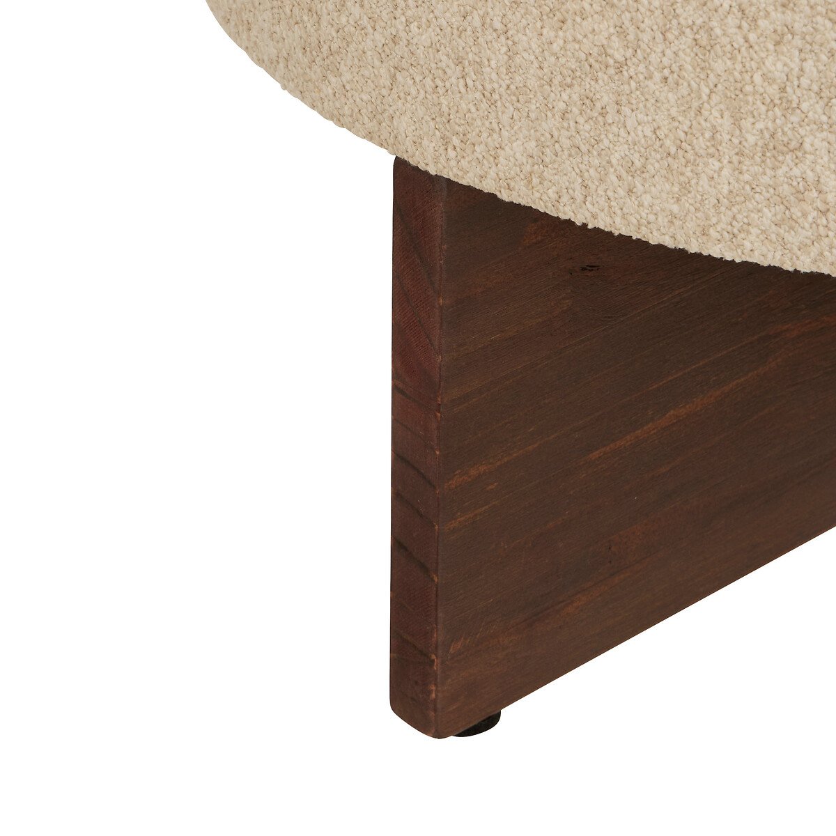 Pufe KAYAN marfim em madeira pinho D50x30cm