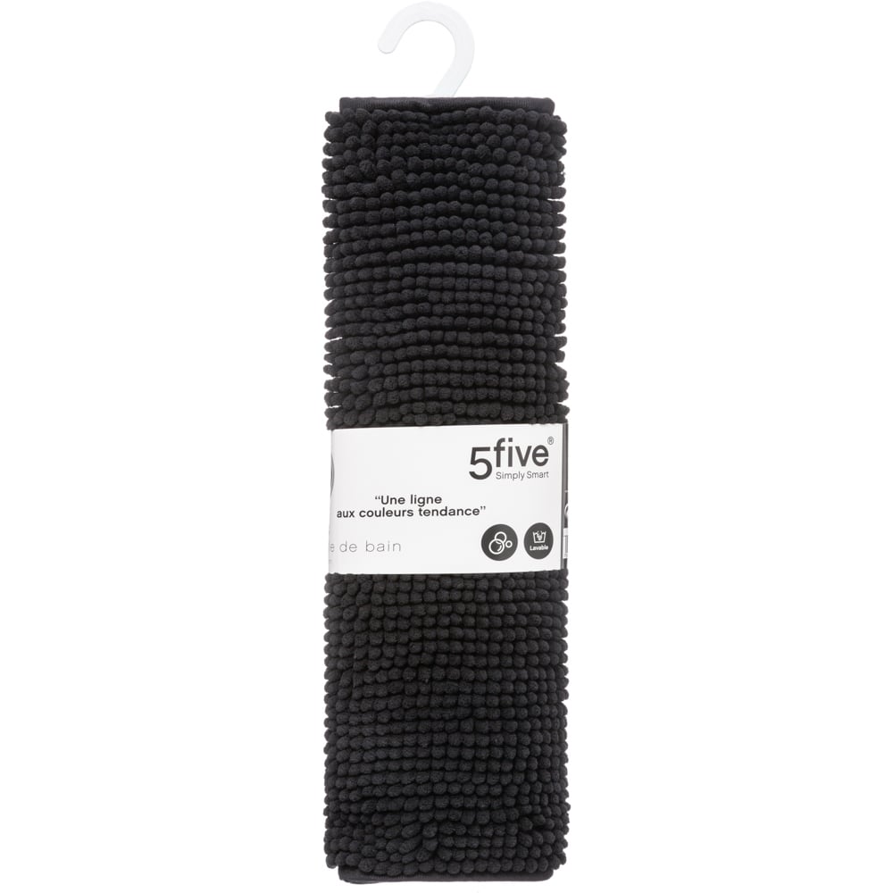 Tapete wc chenille preto 80x50cm