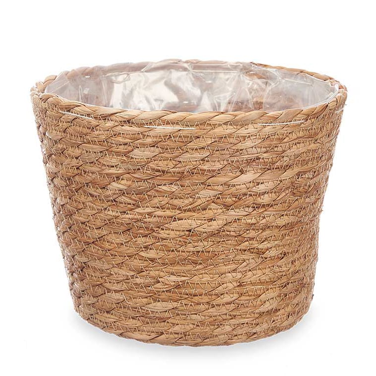 Cesto bege em r&aacute;fia 23cm