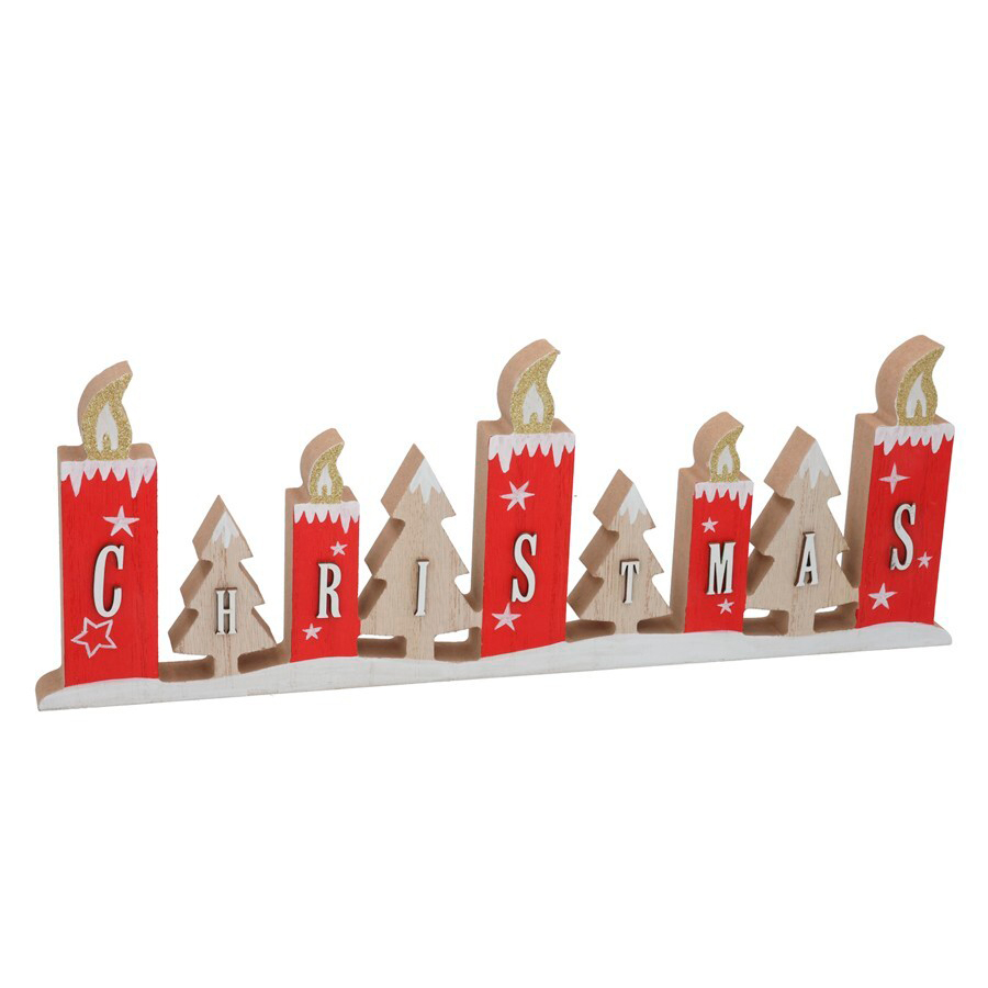 Decora&ccedil;&atilde;o christmas vermelho 38x13cm
