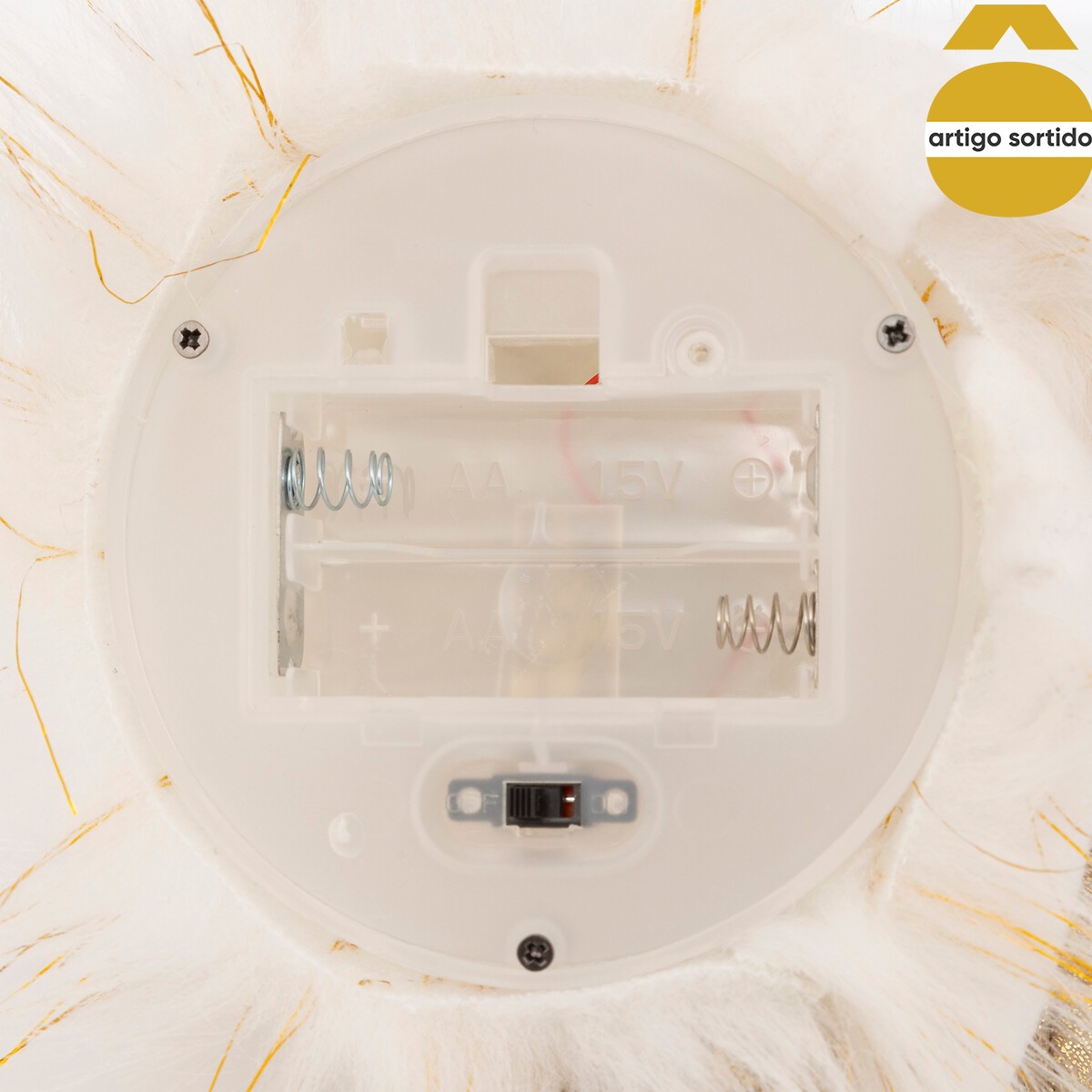 Figura gnomo sentado com LED 44cm