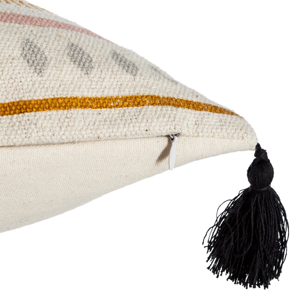 Capa para almofada RISCAS com pompons 40x40cm