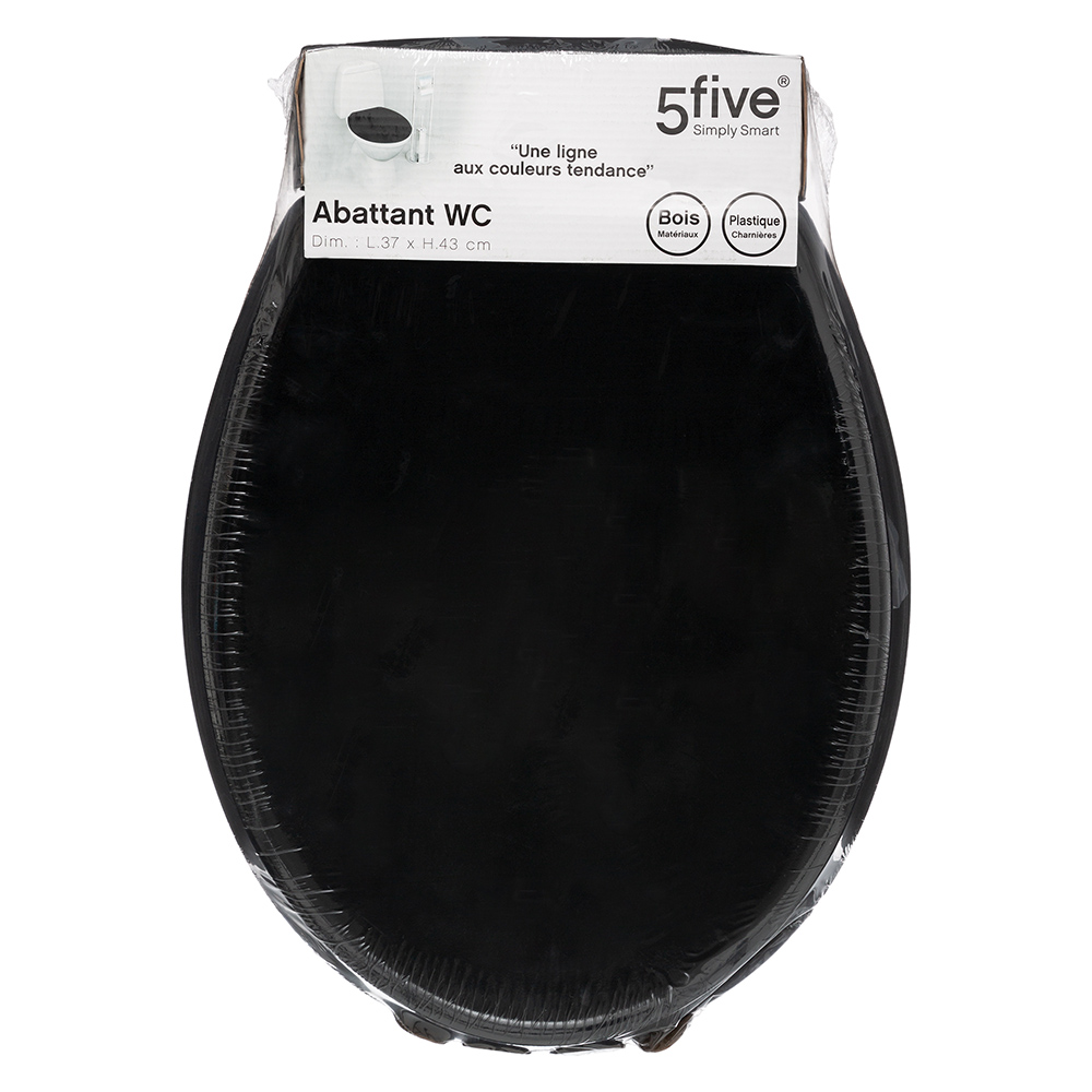 Tampa wc em madeira LUX preta