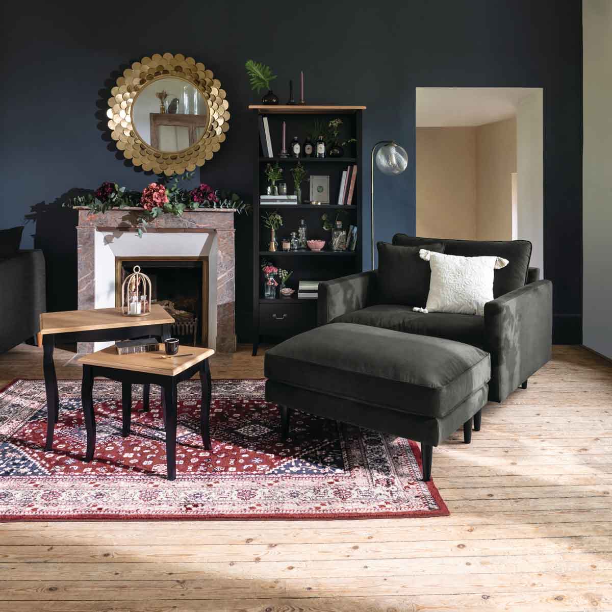 Estante com 2 gavetas CHRYSA preta