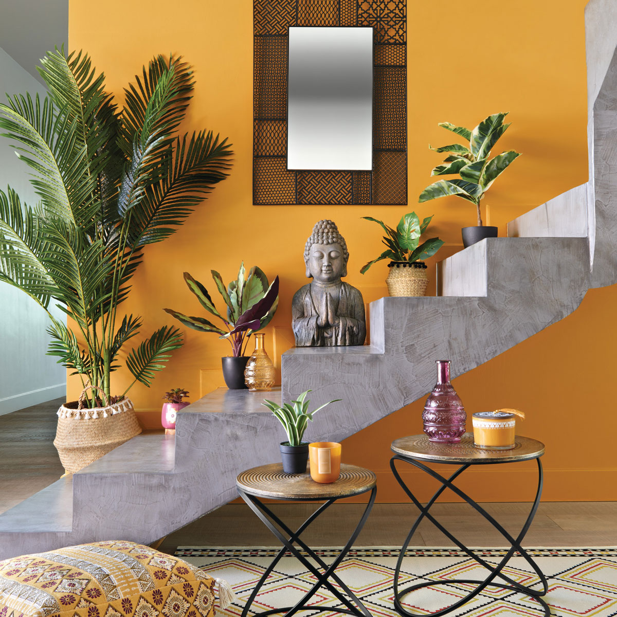 Mesa de apoio cobre étnica 45cm