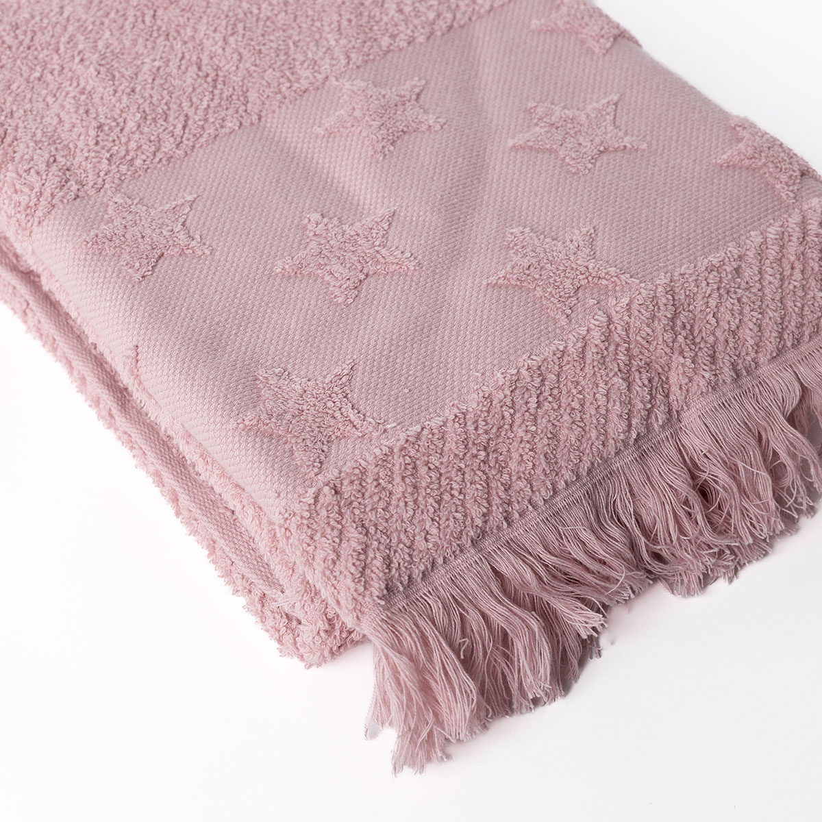 Toalha de m&atilde;os rosa com estrelas 50x90cm