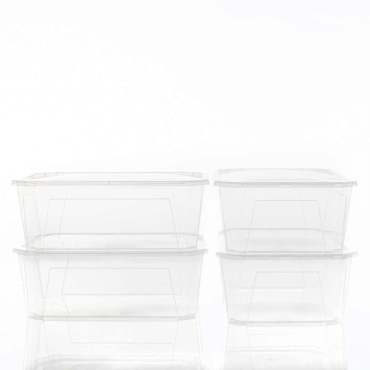 Conjunto de 4 caixas de arrumação transparente 11l