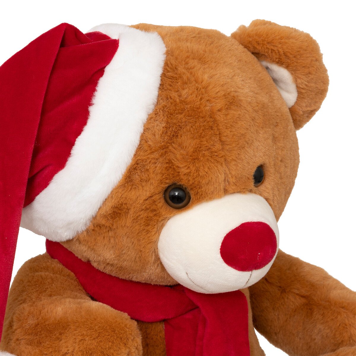 Figura boneco de ursinho com gorro e cachecol 48cm,  Figura boneco de ursinho com gorro e cachecol 48cm